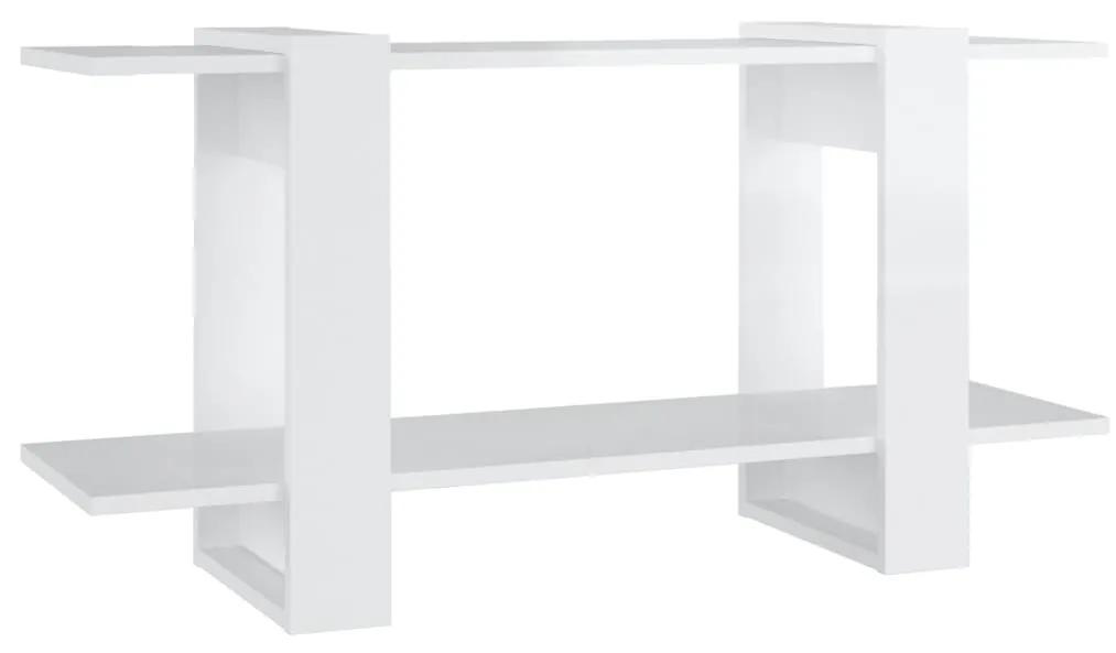 Libreria bianco lucido 100x30x51 cm in legno multistrato