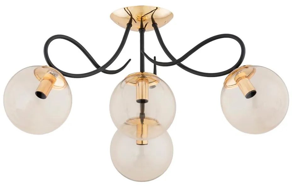 Lampadario a plafone OXA 4xE14/10W/230V oro/nero