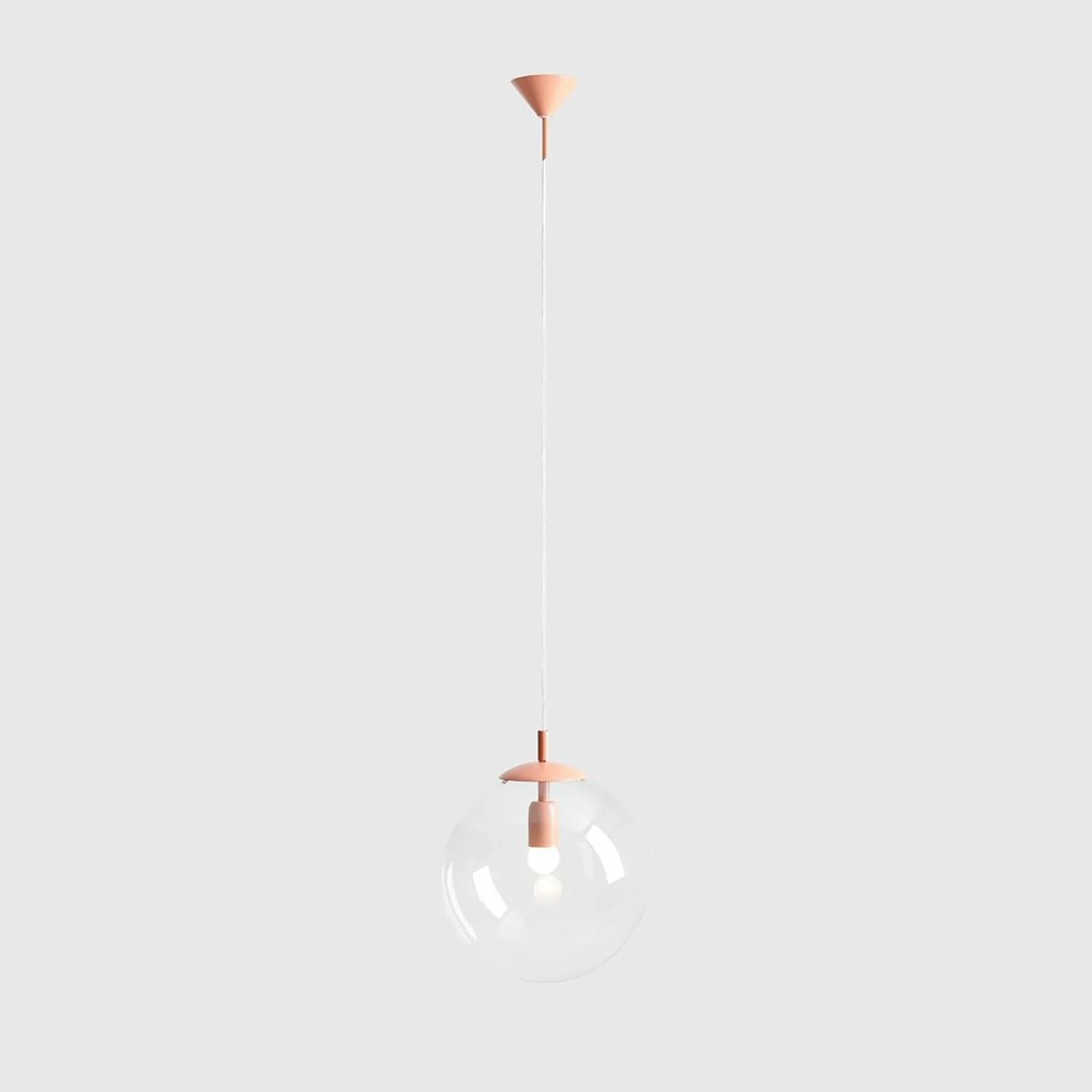ALDEX Lampada a sospensione Nohr con paralume in vetro, corallo/trasparente