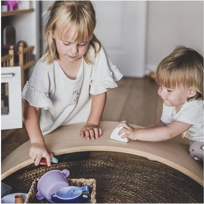 Tavola di equilibrio montessori di colore naturale in pino massiccio 80x30x18 cm Montessori – Meowbaby