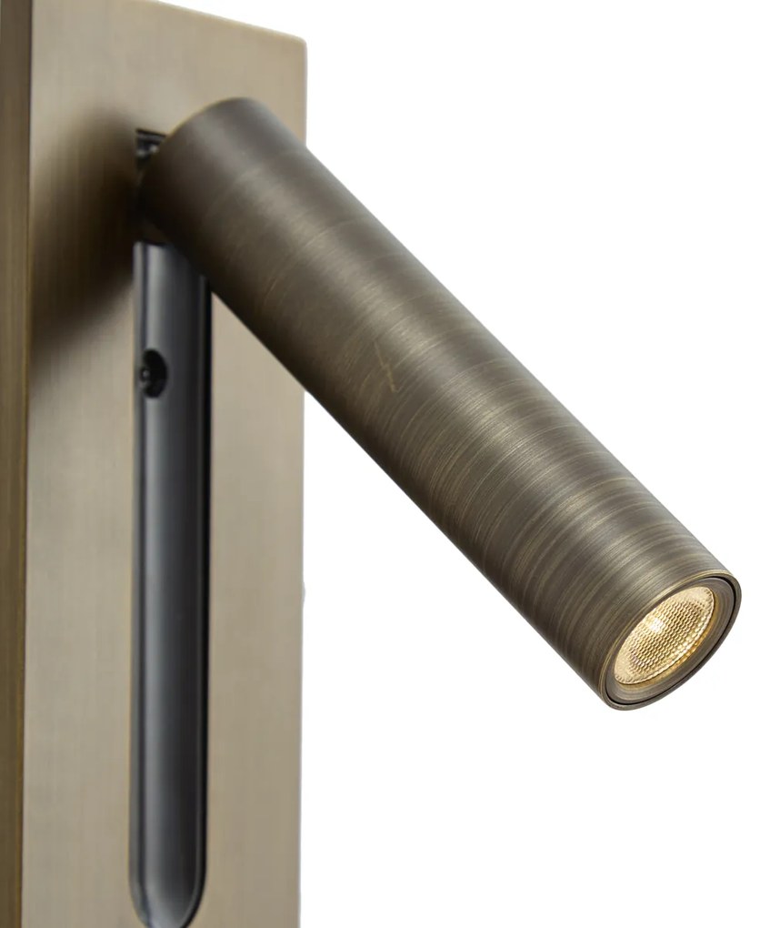 Lampada da parete moderna bronzo scuro con LED - Plaza