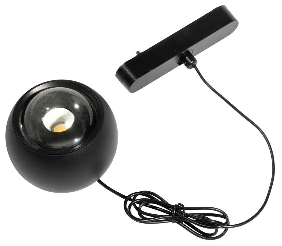 Lampada a sospensione moderna nera per sistema a binario monofase con LED integrato - Magnetic Lance