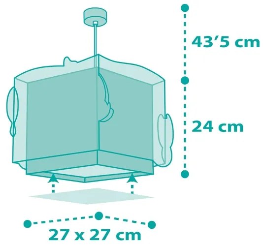 Dalber 63442 - Lampadario per bambini MERMAIDS 1xE27/60W/230V