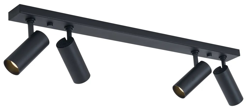 Plafoniera moderna nera con 4 luci LED dimmerabili - Tate