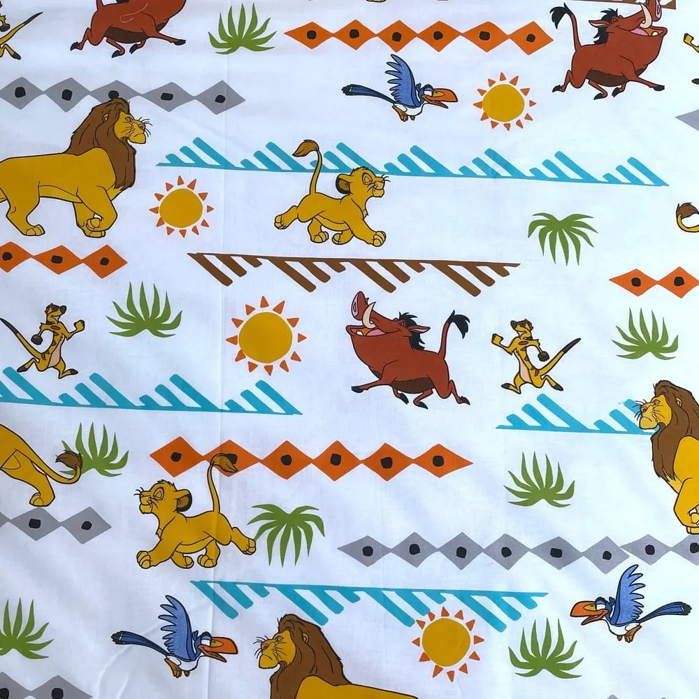 Biancheria da letto per bambini in cotone per letto singolo 140x200 cm Lion King Africa - Jerry Fabrics