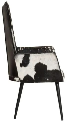 Sedia a Schienale Alto Pelosa in Vera Pelle Nera e Bianca