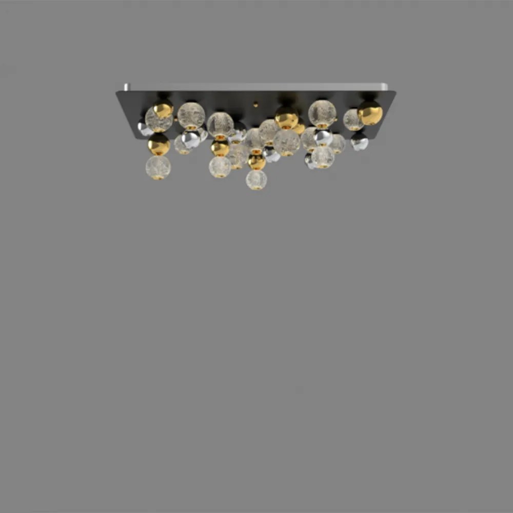 Plafoniera Lampade Da Soffitto Moderno Brillante Acrilico Metallo Cromo Led 82W