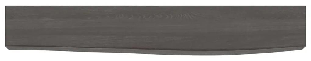 Ripiano muro grigio scuro 60x10x6 cm massello rovere trattato