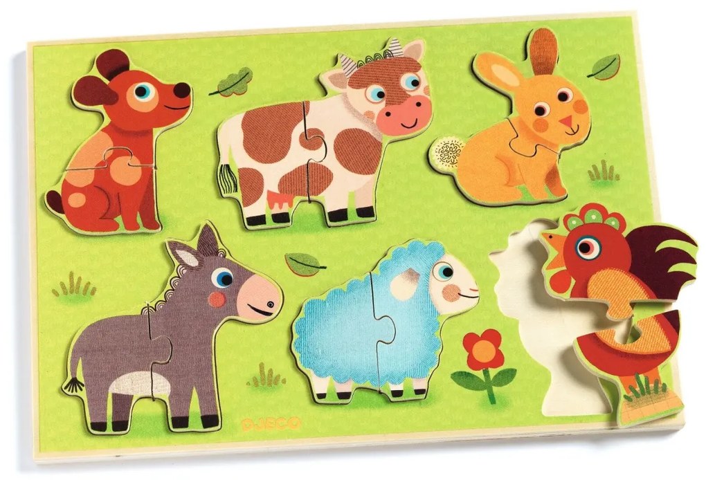Puzzle di legno - Coucou-cow - Fattoria