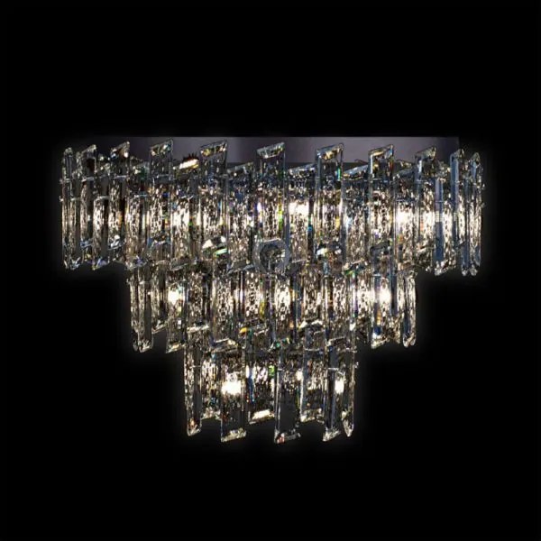 Arcadia frush lampada a soffitto 3 ripiani 3/6/9 luci, cromo, 18 la...
