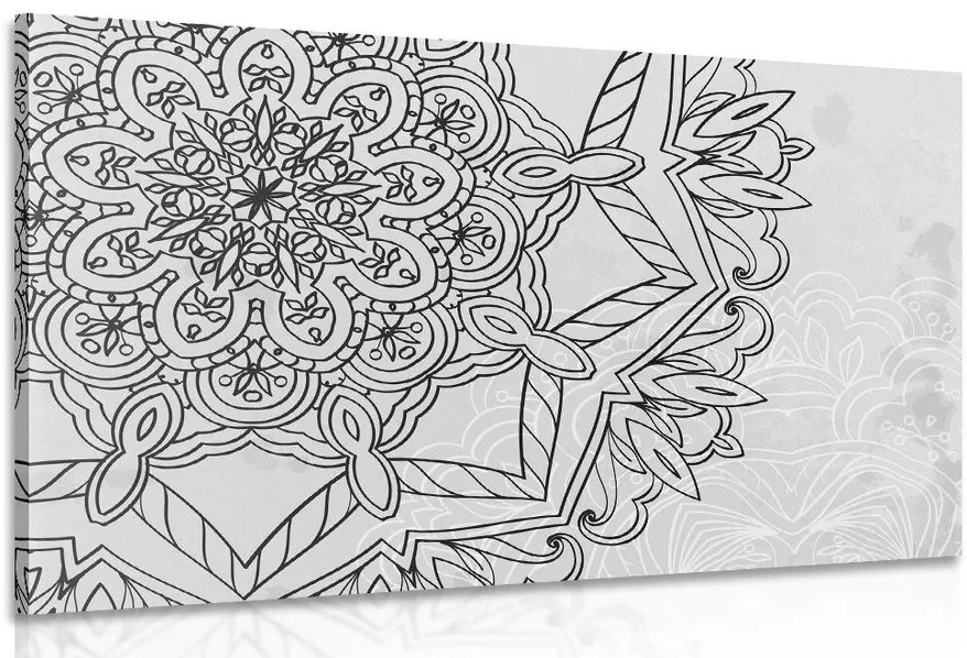 Stampa su tela – Mandala in tema invernale in bianco e nero