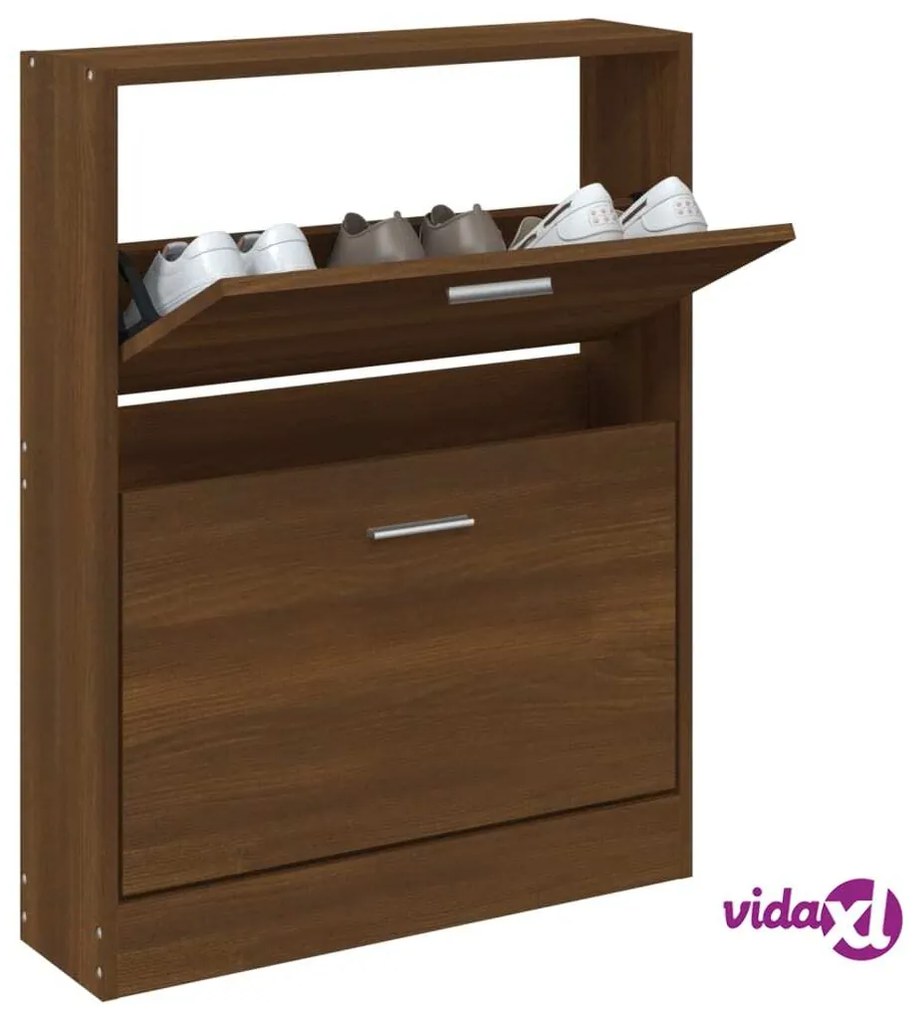 vidaXL Scarpiera Rovere Marrone 59x17x81 cm in Legno Multistrato
