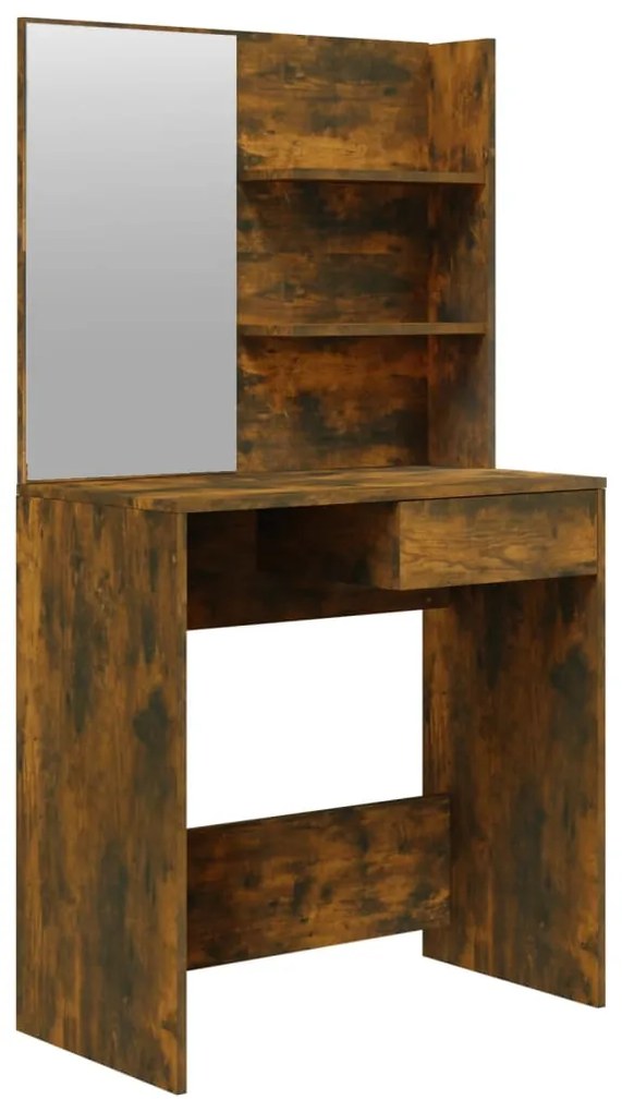 Toeletta con specchio rovere fumo 74,5x40x141 cm
