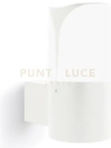 Ges713- applique 1 luce attacco e27 ip44 classe1 colore bianco h.18cm