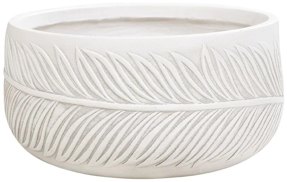 Vaso da fiori argilla bianco sporco 35 x 35 x 19 cm FTERO Beliani