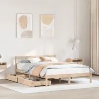 Letto senza Materasso 140x190 cm in Legno Massello di Pino 3301628