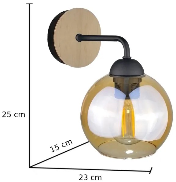 Applique MELLE WOOD 1xE27/60W/230V