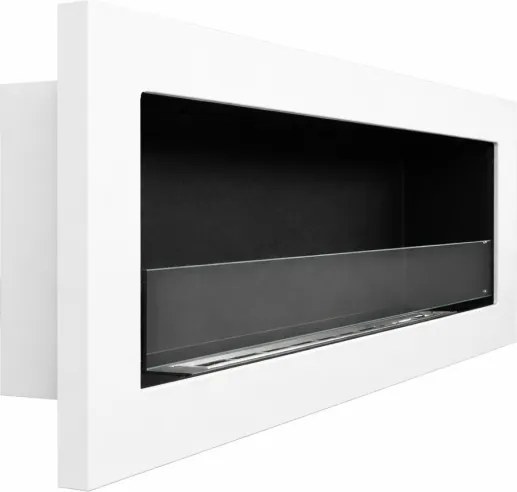 Camino a bioetanolo da incasso parete biocamino 120x40 LIVORNO 120 Bianco