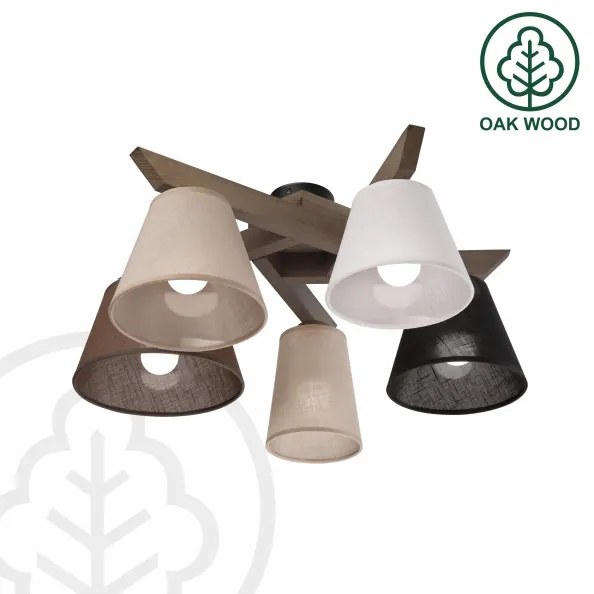 Brilagi - Lampadario LED ANTHONY 5xE14/40W/230V rovere noce