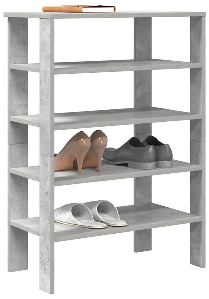 Scarpiera Grigio Cemento 61x32x87,5 Cm İn Legno Multistrato /