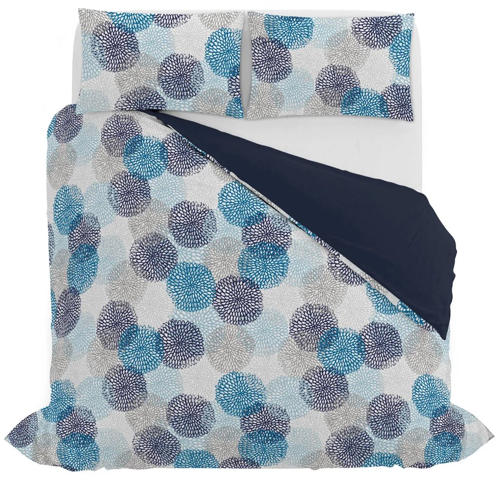 Parure copripiumino matrimoniale blu Soffioni Datex