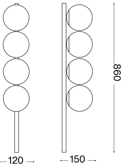 Ideal Lux - Plafoniera LED BINOMIO 4xG9/3W/230V nero