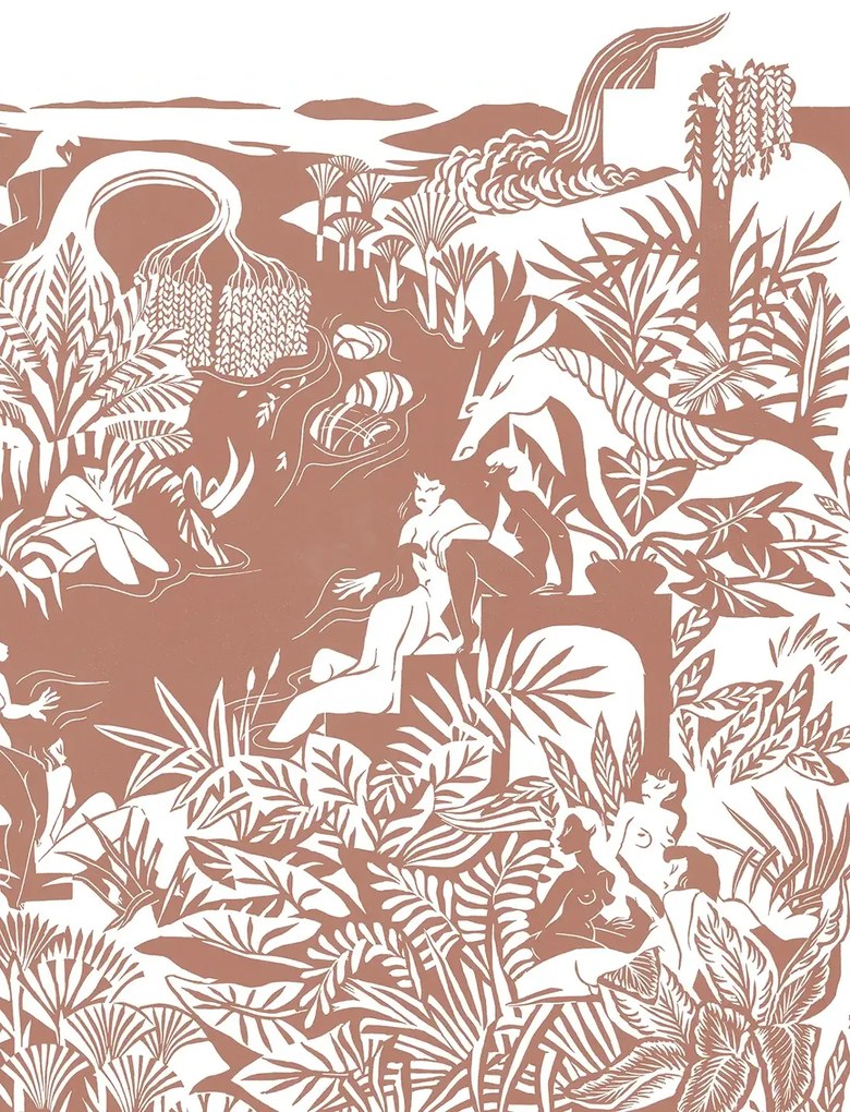 Isidore Leroy Carta da parati panoramica Eternelles Terracotta - B 4/5/6