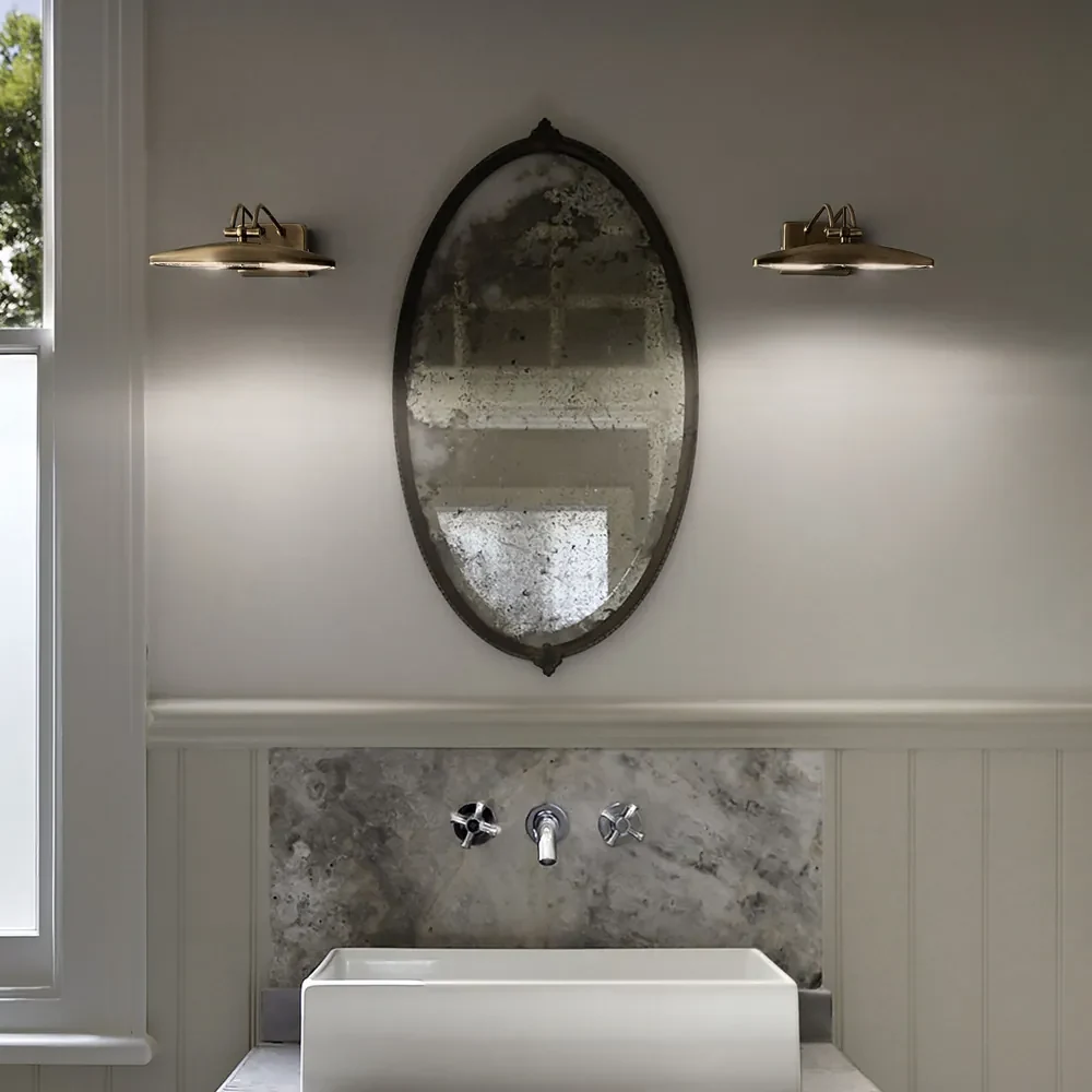 Applique Contemporanea Mirror-20 Metallo Ottone Brunito 2 Luci G9 3W 3000K