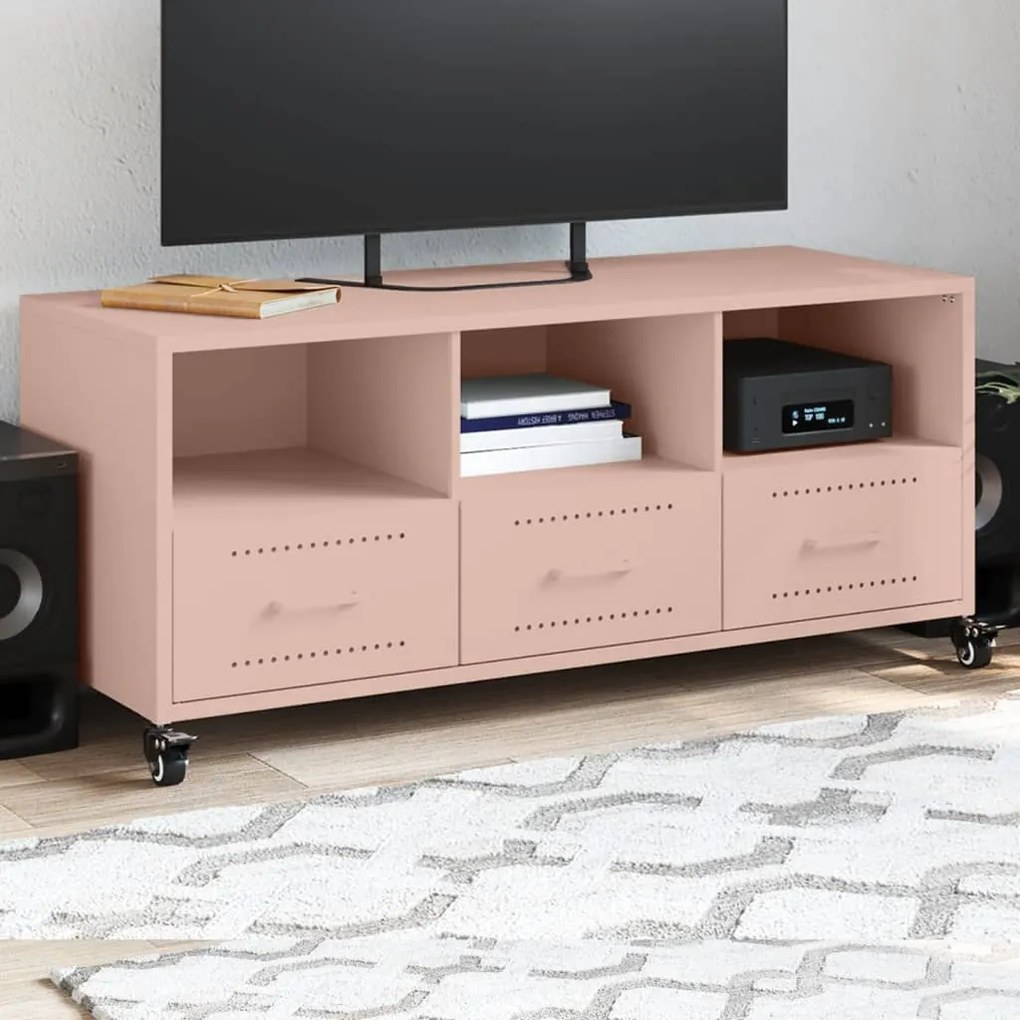 Mobile Tv Rosa 100,5x39x43,5 Cm İn Acciaio /