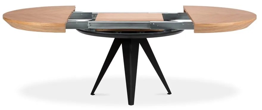 Tavolo da pranzo rotondo con piano effetto rovere allungabile con estensione ø 120 cm Magnus – Windsor &amp; Co Sofas