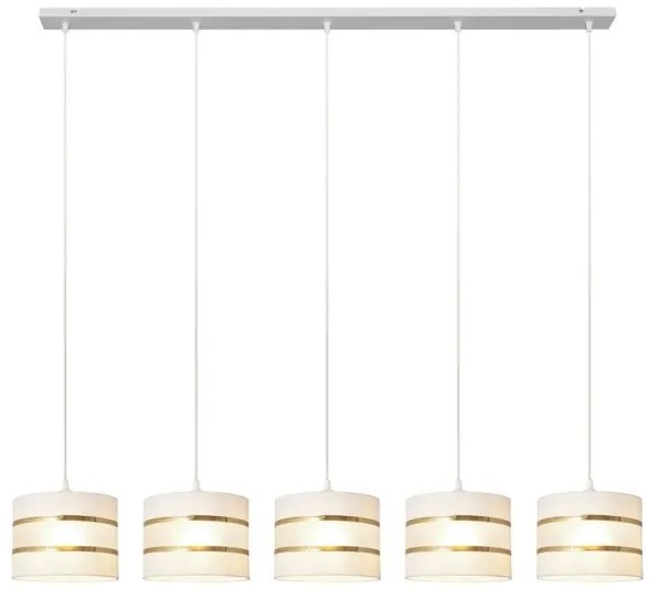 Lampadario a sospensione con filo HELEN 5xE27/15W/230V bianco/oro