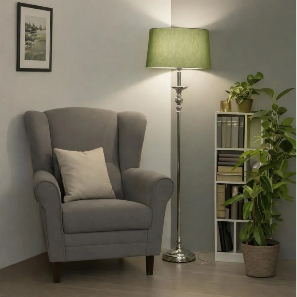 Brilagi - Piantana LED CERIA 1xE27/60W/230V Ø 45 cm cromo lucido/verde