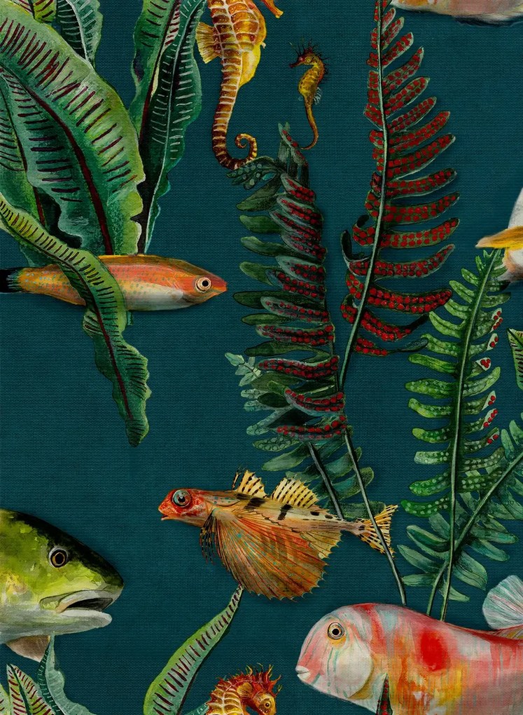 Coordonne Carta da parati Bank of Fish - Lagoon