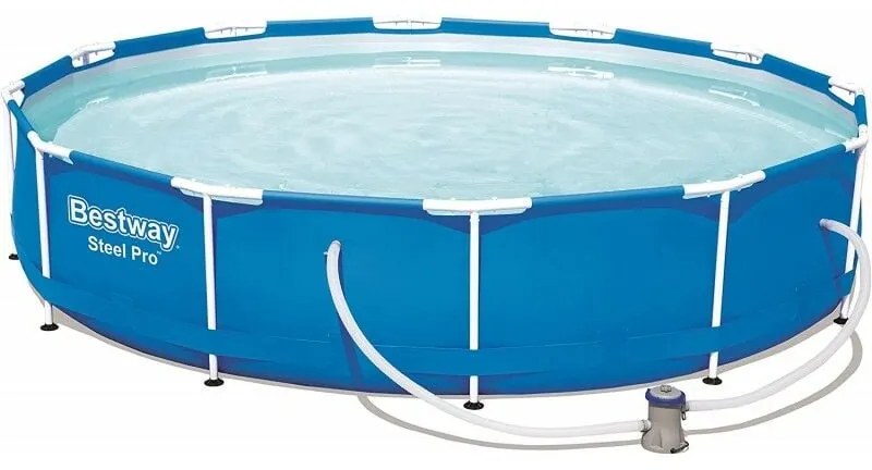 Bestway - Piscina Fuori Terra 366x76 Rotonda Steel Pro Frame con Pompa Filtro a cartuccia