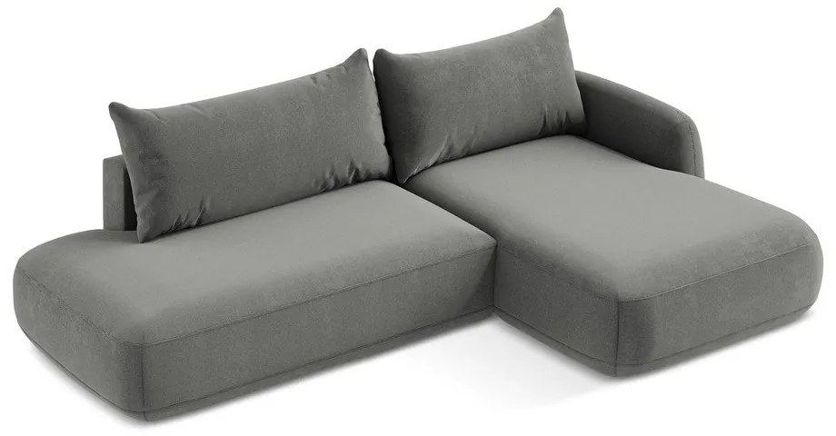 Divano angolare grigio allungabile (con penisola a destra/con chaise lounge) Hale – Makamii