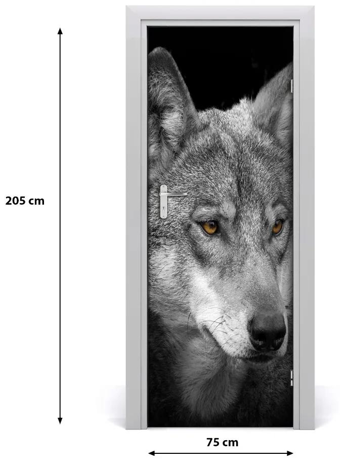 Poster adesivo per porta Ritratto di un lupo 75x205 cm