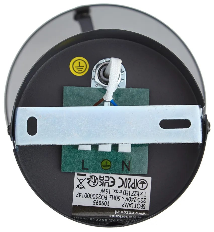 Faretto da parete di design nero con vetro fumé - Domo