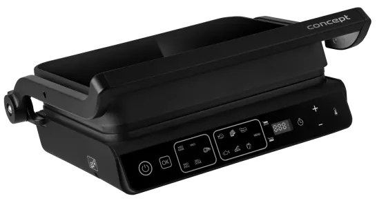 Concept ge3600 - Grill a contatto con sonda temperatura GLASS 2000W/230V nero