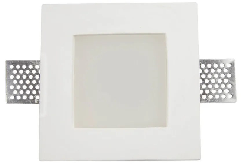 Portafaretto GU10 e MR16 in Gesso Pitturabile con Copertura Satinata Quadrato Ø120x120 mm