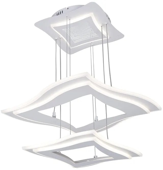 Lampadario LED neoclassico Priscilla bianco, luce con 3 temperature di colore, NOVECENTO