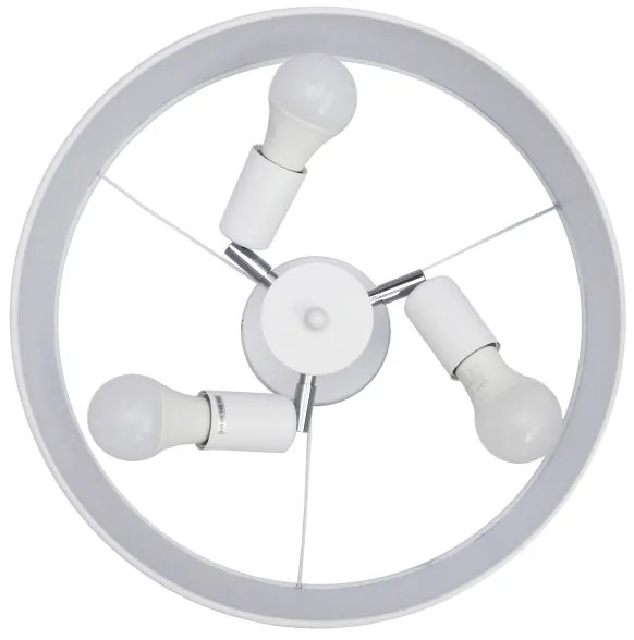 Lampadario a sospensione con supporto rigido ALBA 3xE27/15W/230V bianco