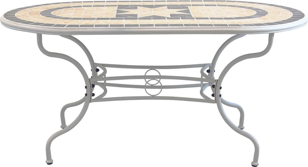 VENTUS - set tavolo in ferro cm 160 x 90 x 74 h con 4 sedie Ventus