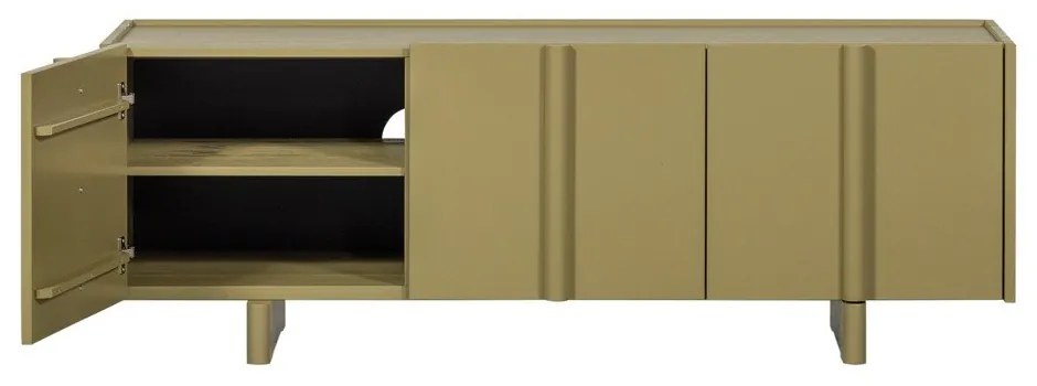 Mobile TV verde in pino massiccio 152x53x46 cm Basu – WOOOD