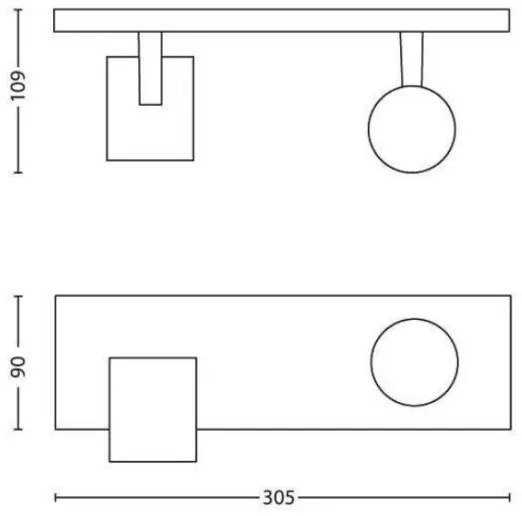 Philips - Luce Spot RUNNER 2xGU10/20W/230V nero