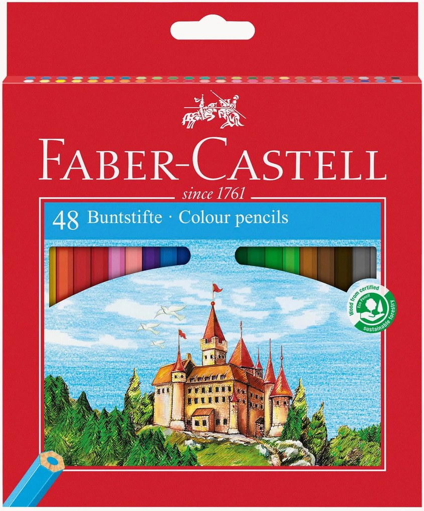 Set di matite colorate Castle 48 pz