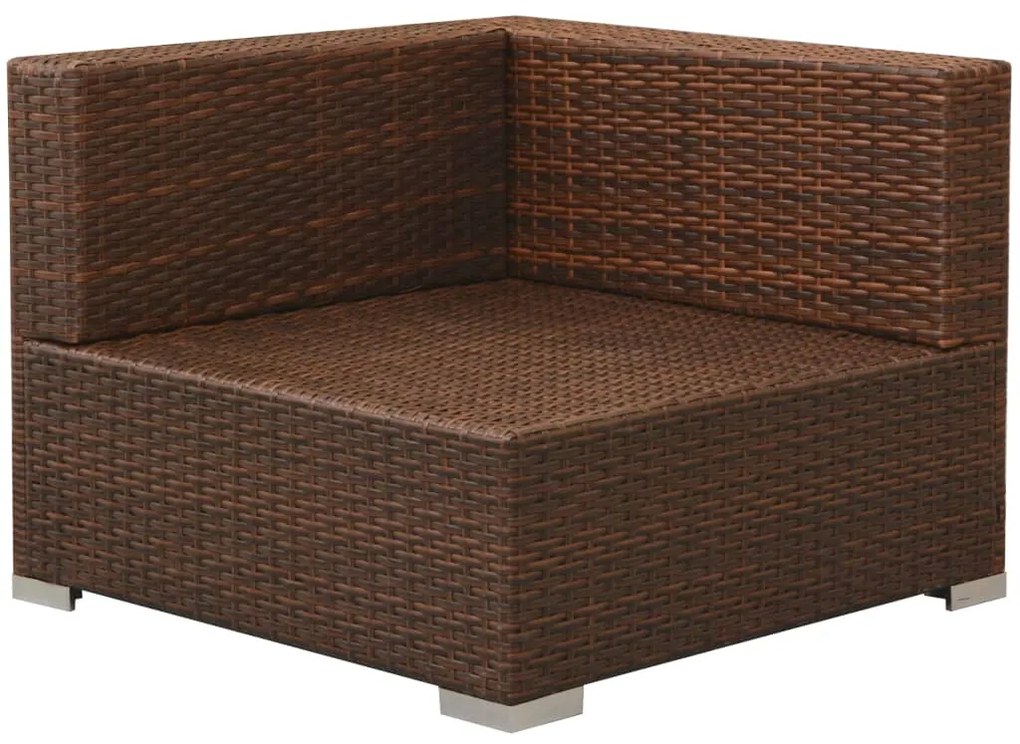 Set Divani da Giardino 3 pz con Cuscini in Polyrattan Marrone