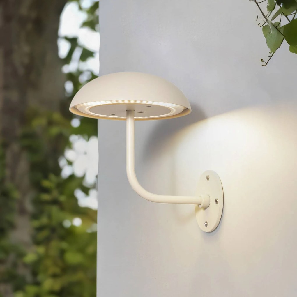 Arcchio LED lampada da tavolo ricaricabile Thenra, beige, supporto a parete