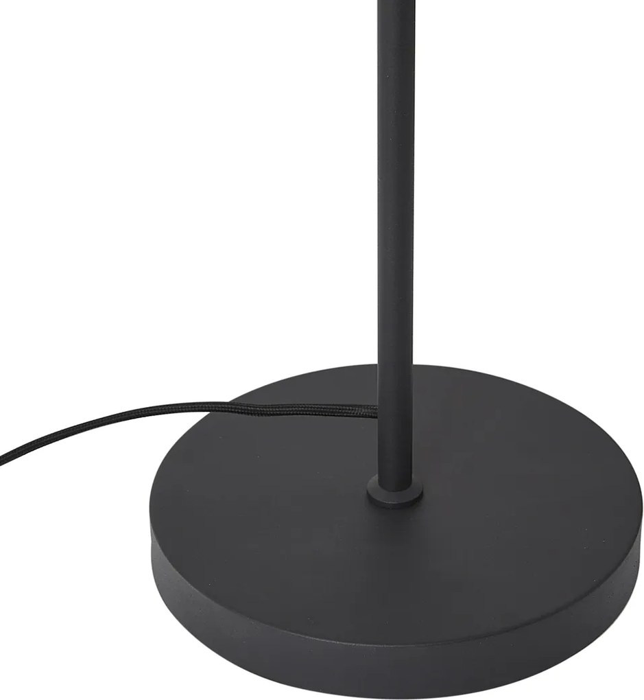 Lampada da terra moderna nera con vetro fumé 3 luci - Gianni