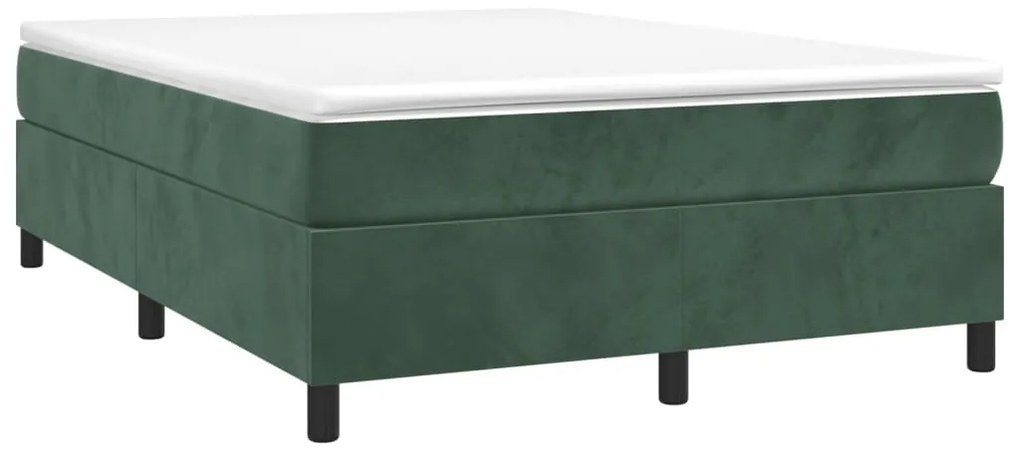 Giroletto a molle con materasso verde scuro 140x190 cm velluto