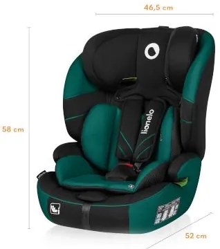 Lionelo - Seggiolino auto LEVI ONE i-Dimensioni 76-150 cm nero/verde